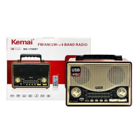 راديو خشبي قديم Radio Kemai MD-1706BT  